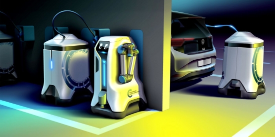 Electric robots for charging Volkswagen
